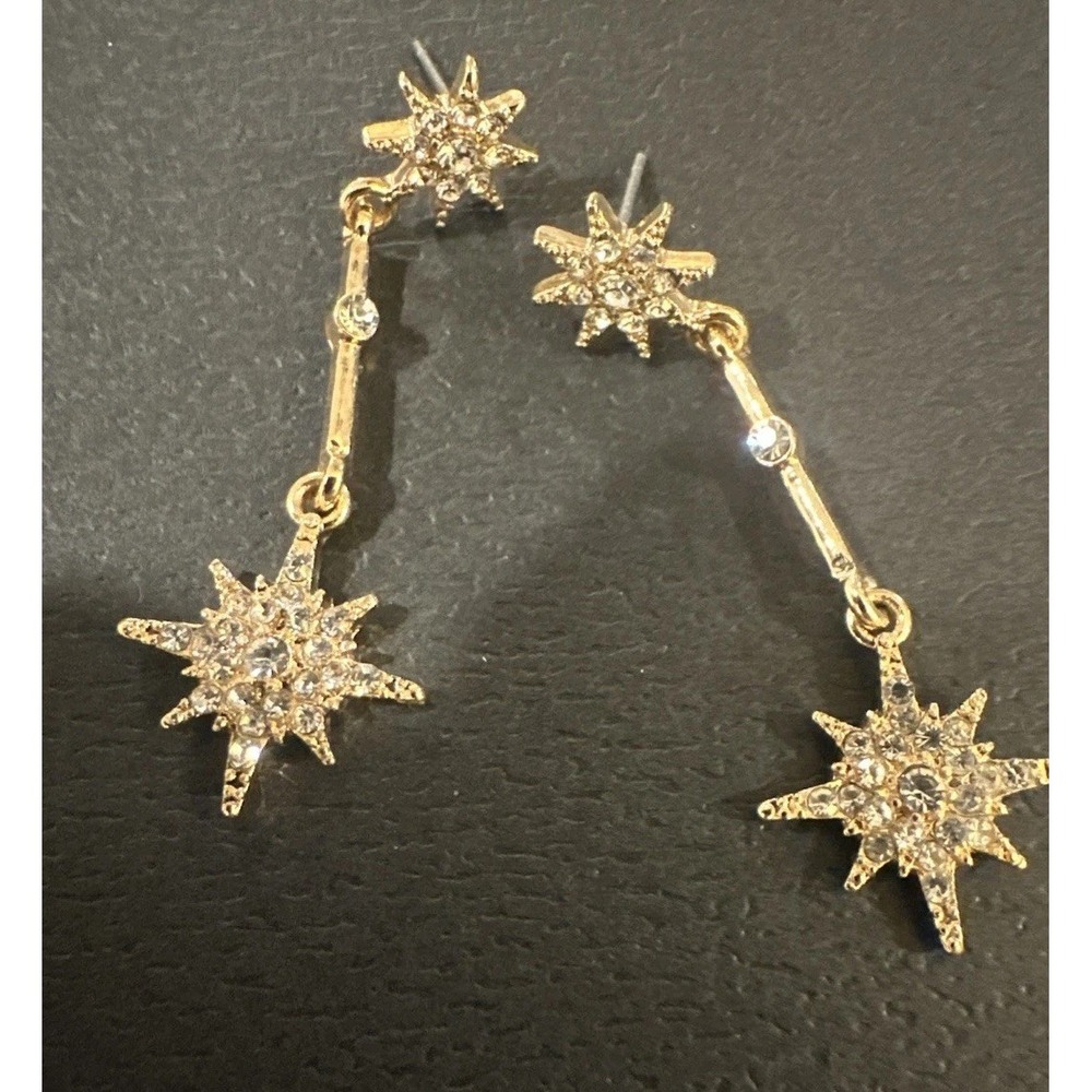 Rhinestone Dangle Earrings Women'sâ Silver Tone Costume